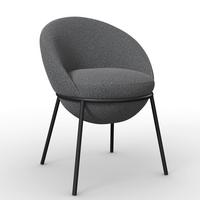 Armlehnstuhl Zoa Grau Struktur Gepolstert - Schwarz/Grau, MODERN, Holz/Textil (57/85/61cm) - Bessagi Home