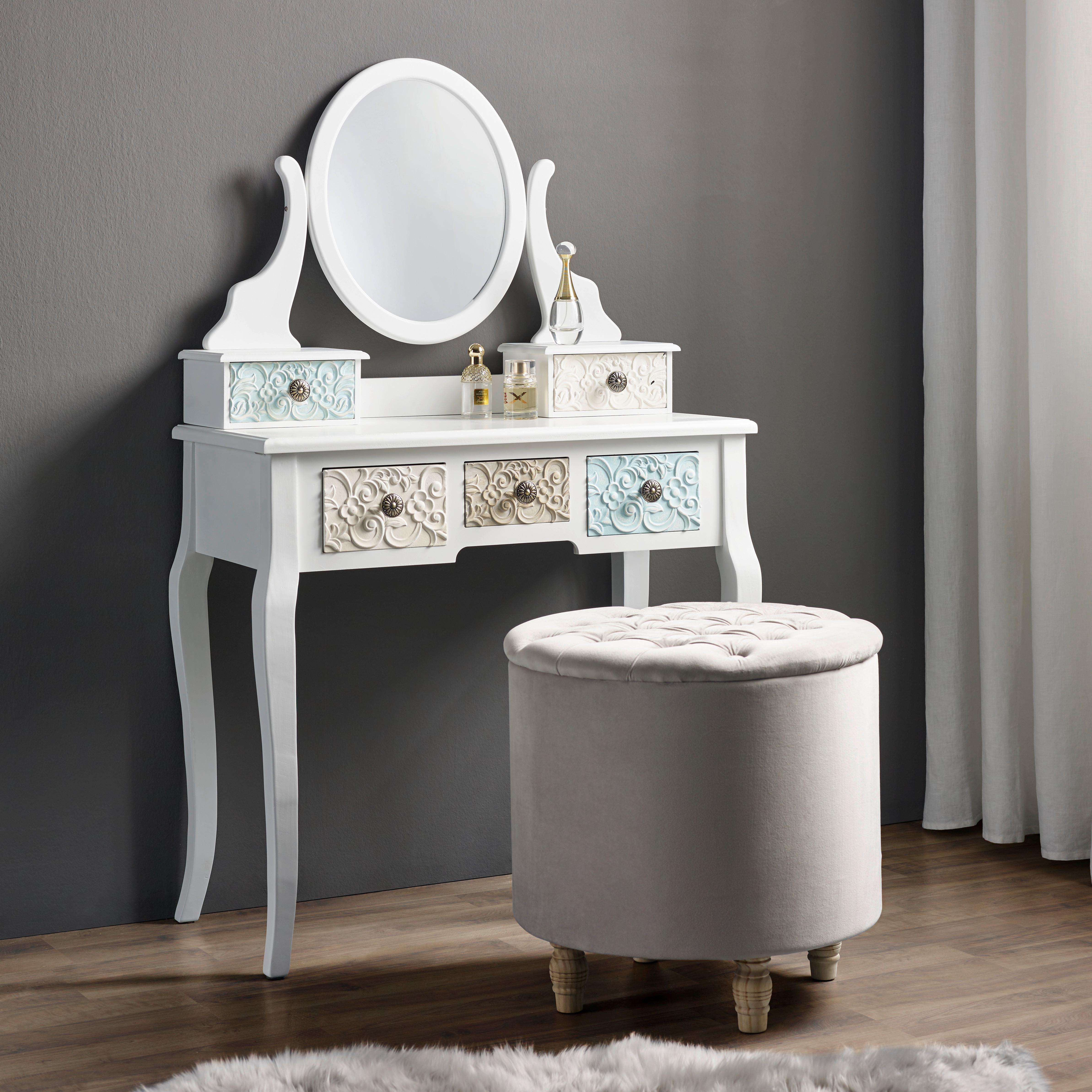 Hocker "Rosalie" inkl. Stauraum, champagner - Champagner, MODERN, Holz/Textil (50/50cm) - Bessagi Home