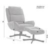 FÅTÖLJ NINA - grå/svart, Modern, metall/textil (72/96/87cm) - Bessagi Home