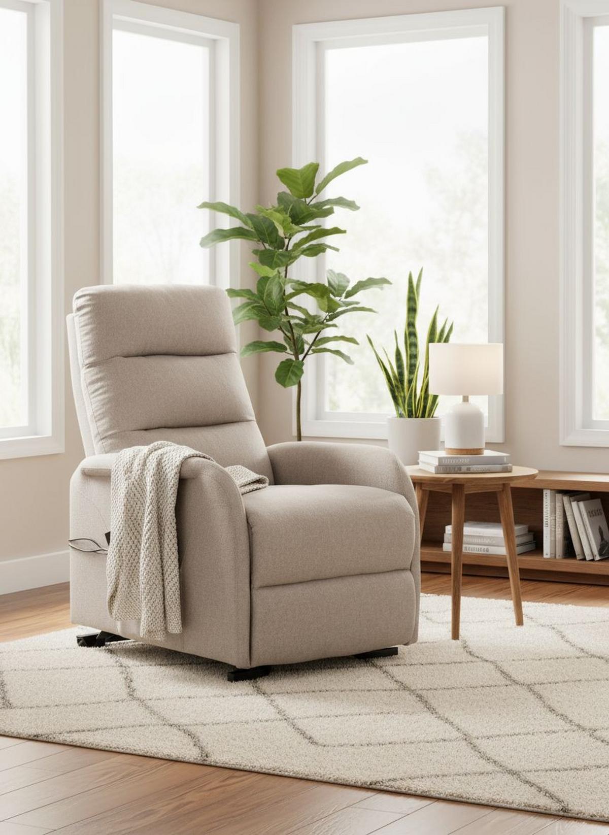 Počivalnik Luxo, Peščena Barva - črna/peščene barve, Design, kovina/umetna masa (68/100/94cm) - Livetastic