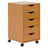 Predalnik Na Kolescih Rollcontainer, Bukev - barve bukve, Konvencionalno, umetna masa/leseni material (33/68/38cm) - MID.YOU