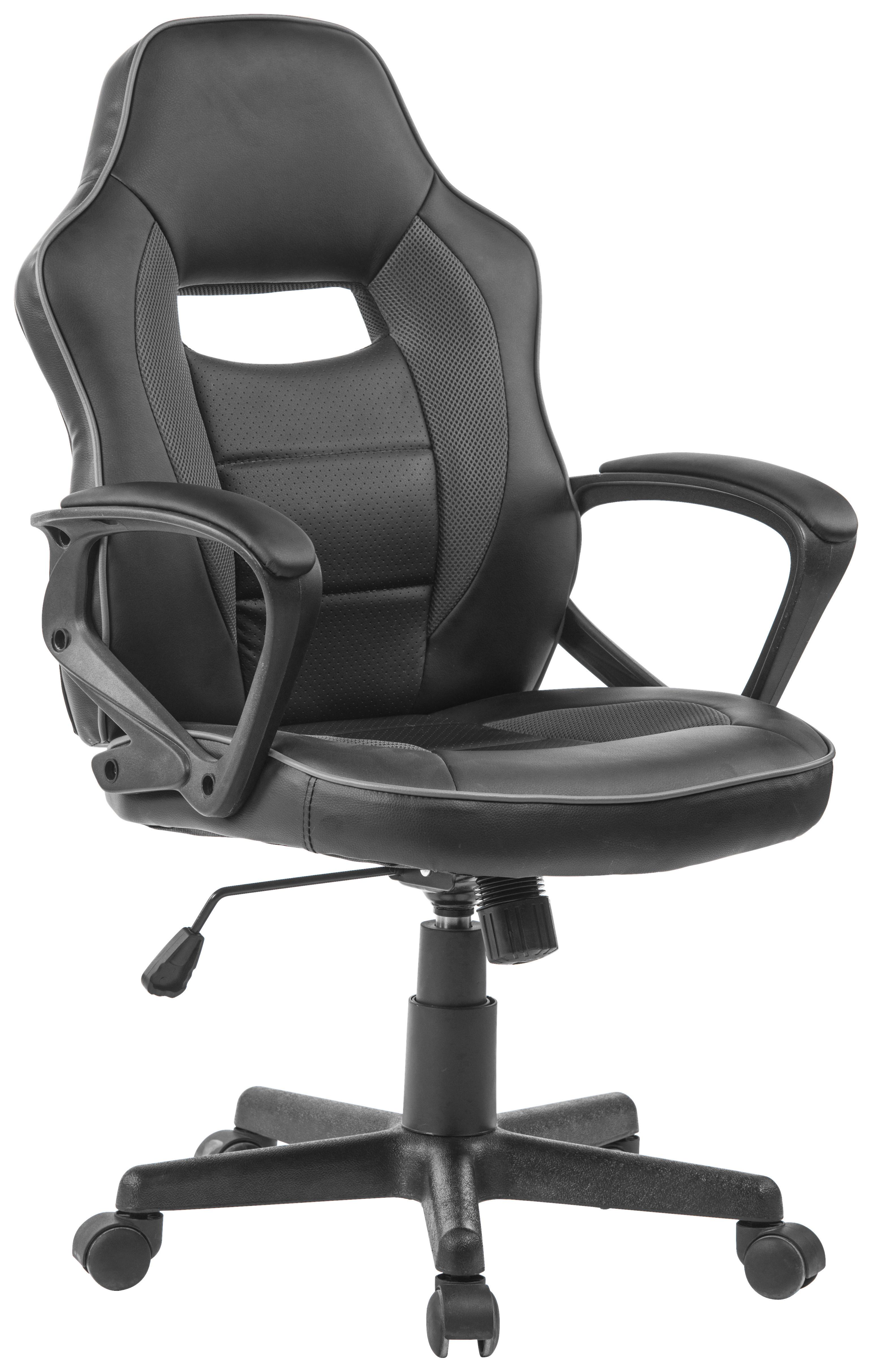 Scaun directorial OLIVER - negru/gri, Modern, plastic/metal (54/103/54cm) - Modern Living