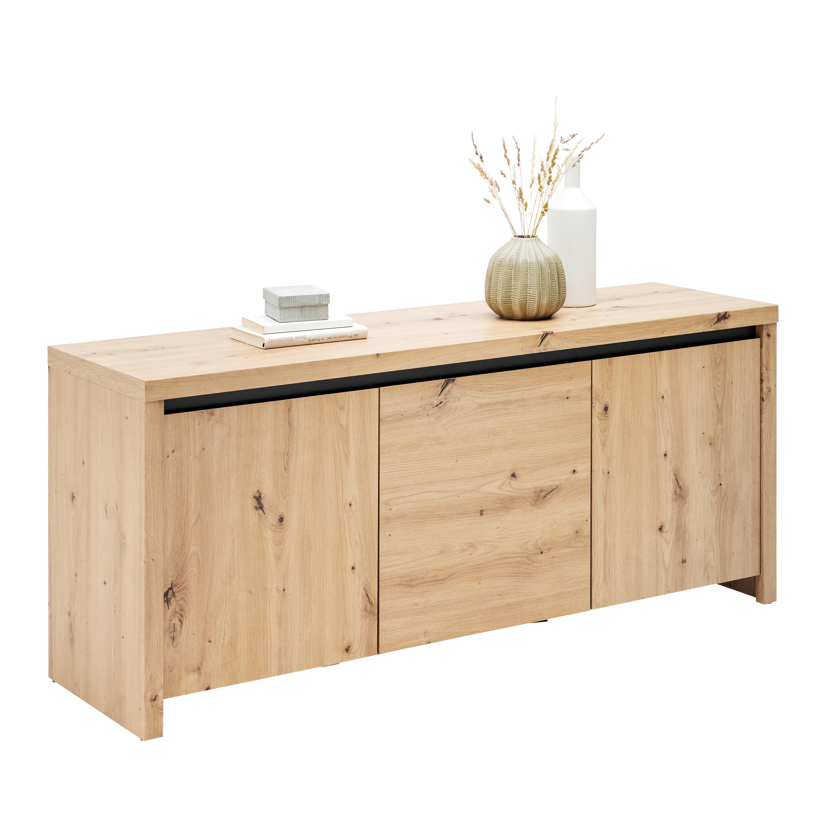 Lowboard Larios B in Eiche Artisan - Eiche Artisan/Weiß, MODERN, Holzwerkstoff (143/61/40cm) - Mömax