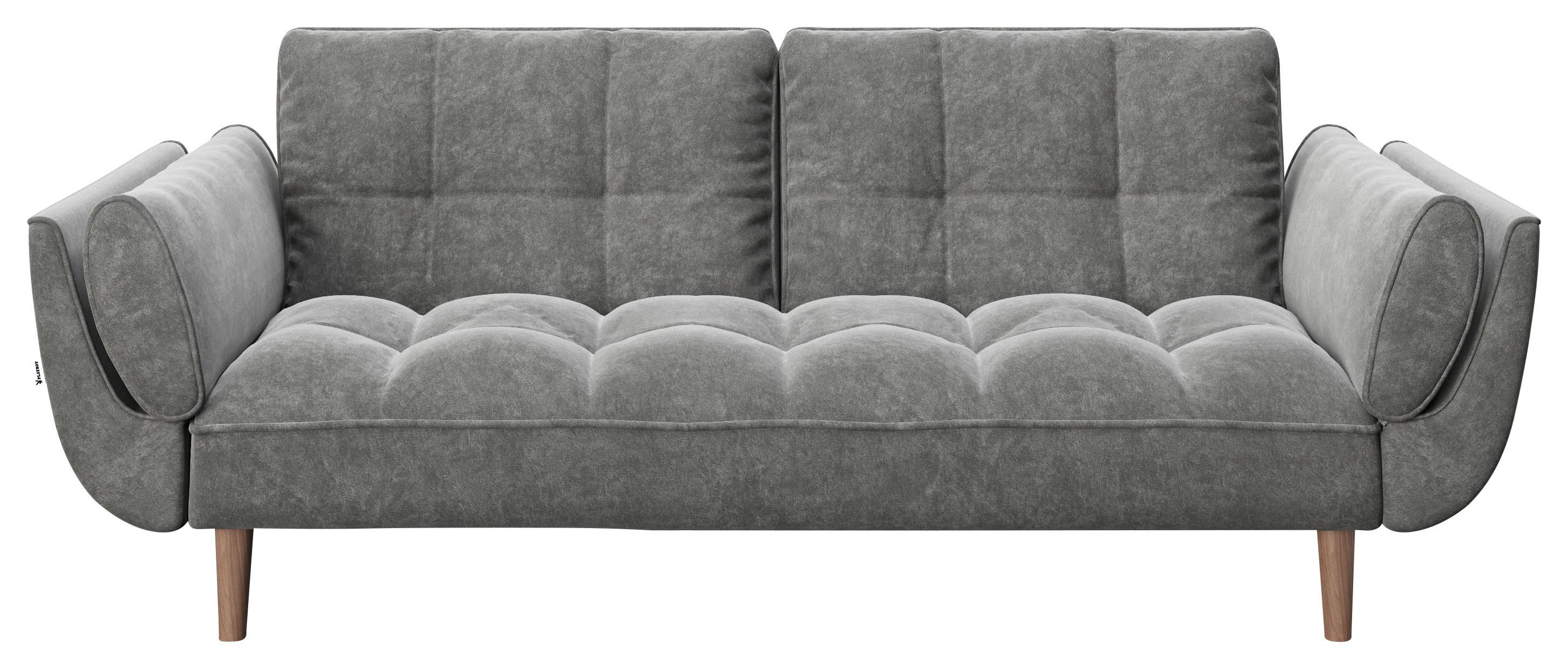 PLAYBOY 2-Sitzer-Sofa Scarlett Anthrazit Samt m. Schlaffunkt. - Anthrazit, KONVENTIONELL, Holz/Textil (215/81,5/84,5cm) - Playboy