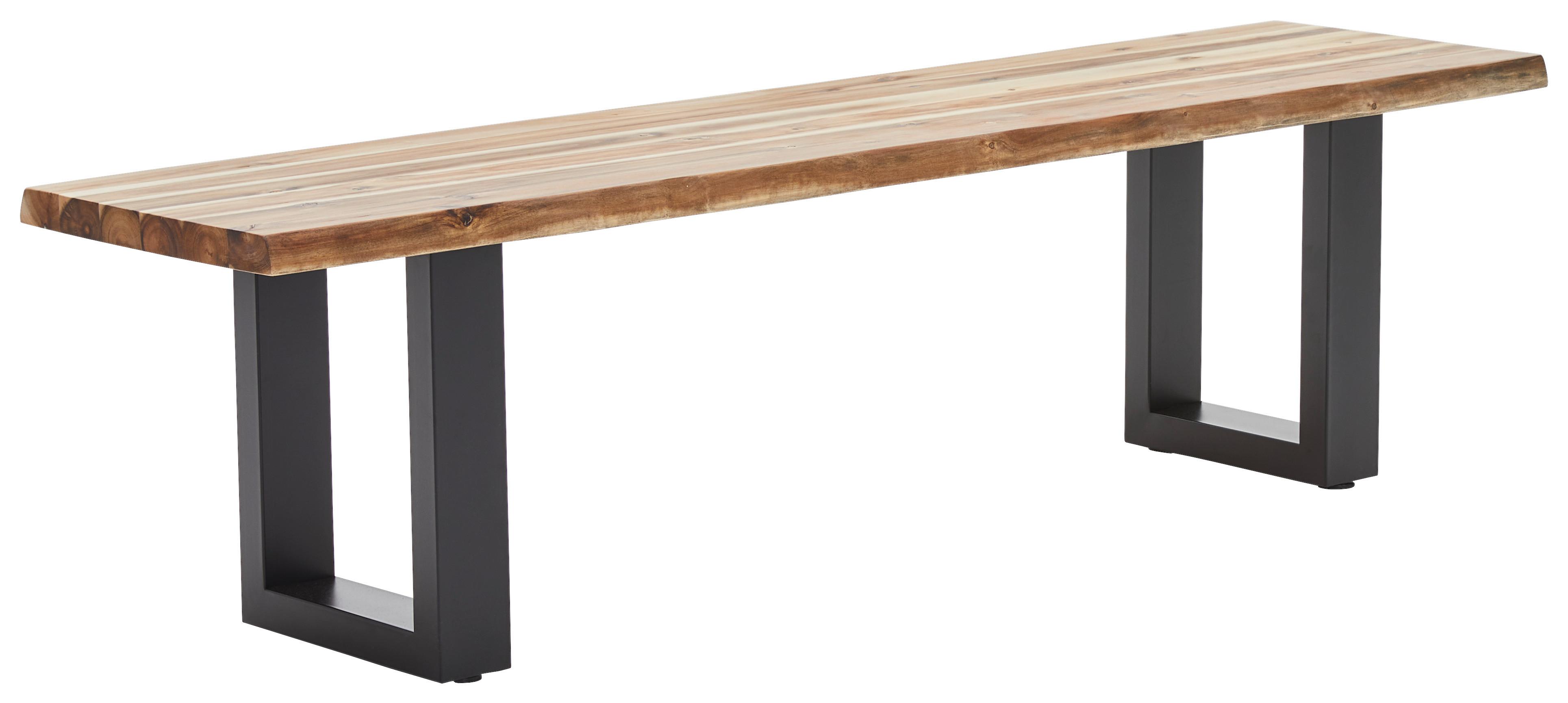 ŁAWKA KERALA - kolor akacjowy/czarny, Basics, metal/drewno (180/45/40cm) - MID.YOU