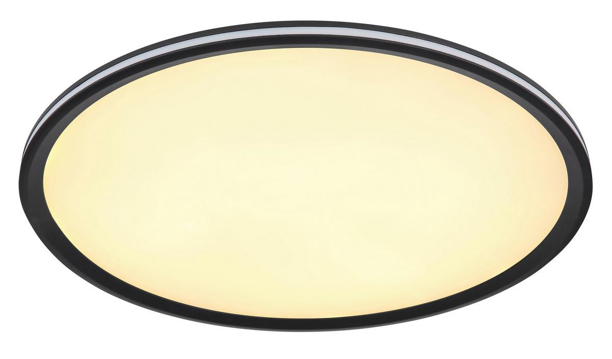 LED-Deckenleuchte Belissa Opal/Schwarz max. 58 Watt - Opal/Schwarz, Design, Kunststoff/Metall (50/5cm) - Globo