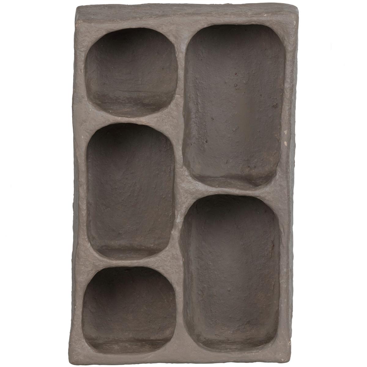 Wandregal Clay Grau - Grau, Design, Papier (45/70/23cm) - Livetastic