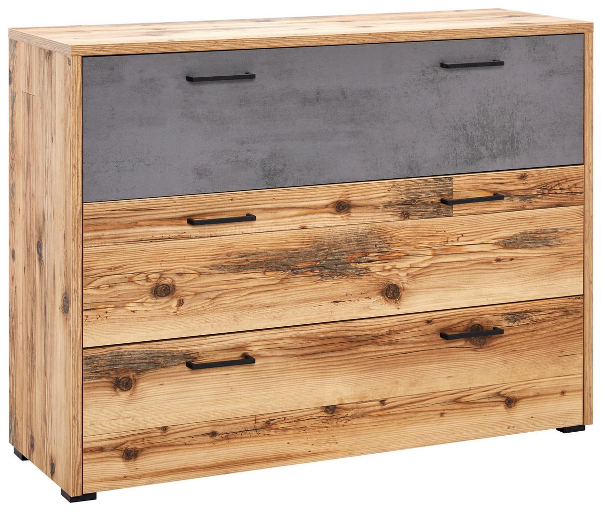 Comodă Alicante - culoare lemn molid/gri, Modern, material pe bază de lemn (120/89,4/38cm)