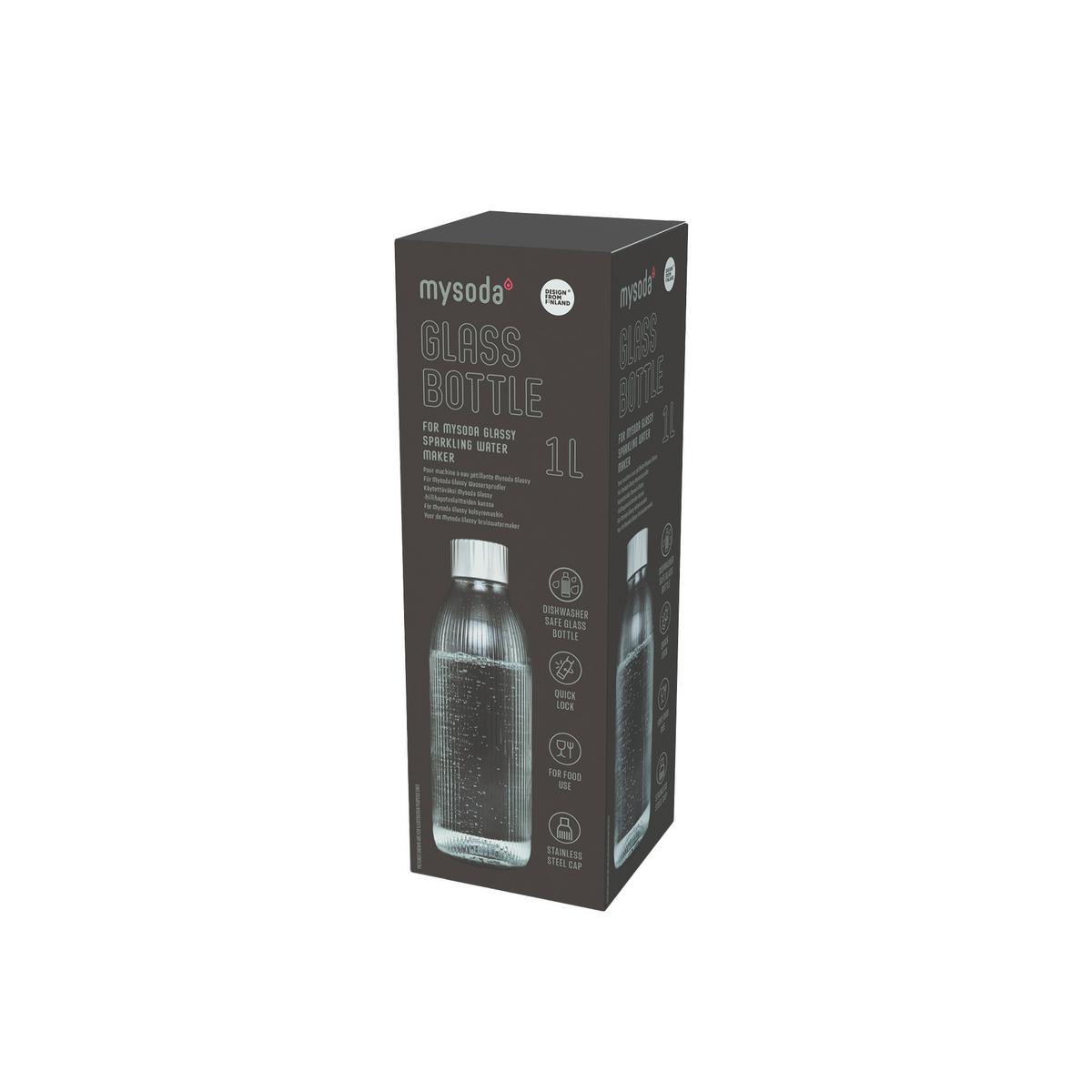 BUTELKA DO SATURATORA 1PB10G-S 1 L - przezroczysty, Basics, szkło (8.5/28cm) - mysoda