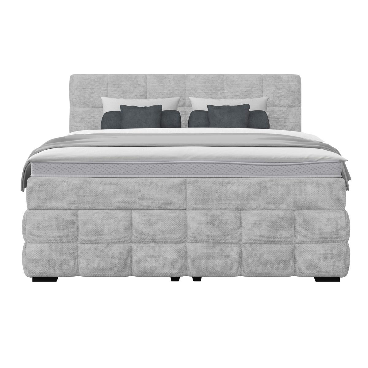 PAT BOX VEGA - gri deschis/verde, Trend, lemn/textil (160/200cm) - Modern Living