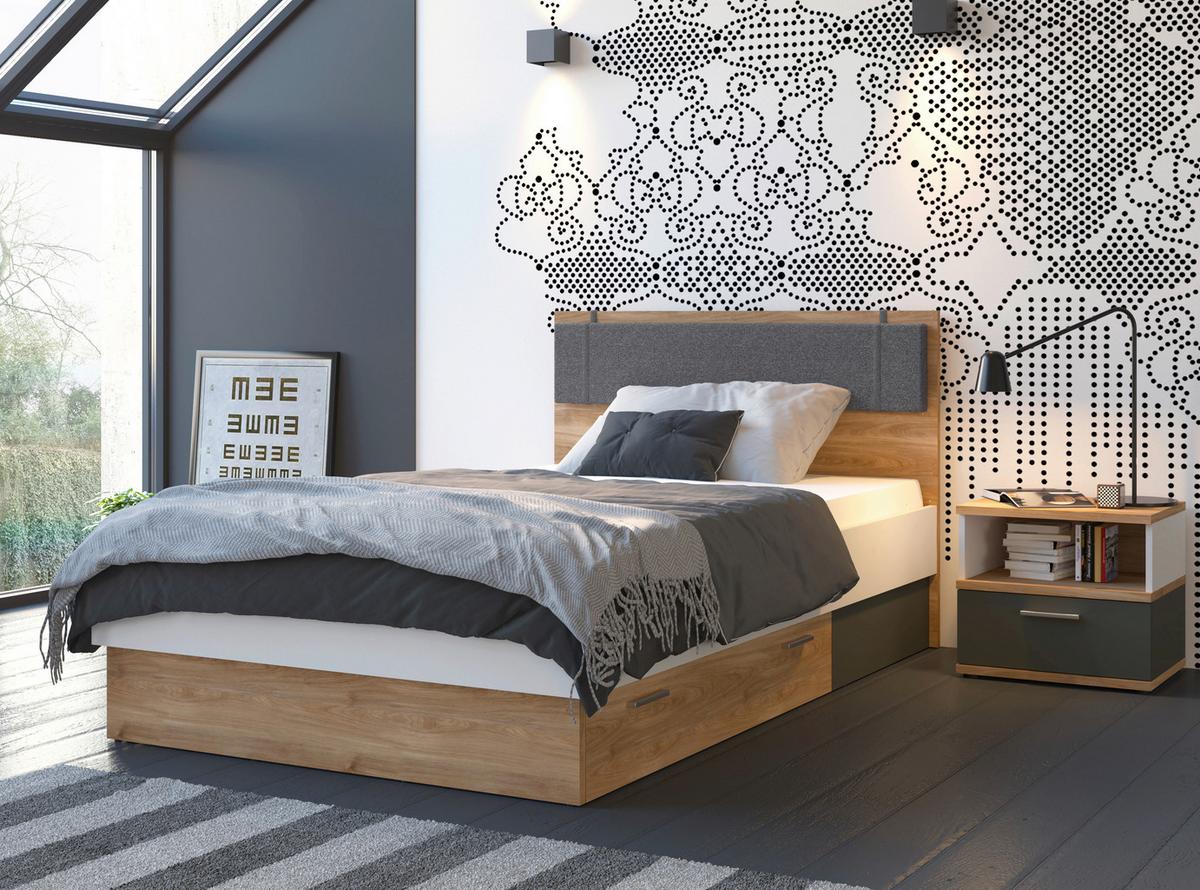 Noćni Ormarić Twenty - bijela/boje grafita, Moderno, drvni materijal/plastika (50/45/40cm) - Modern Living