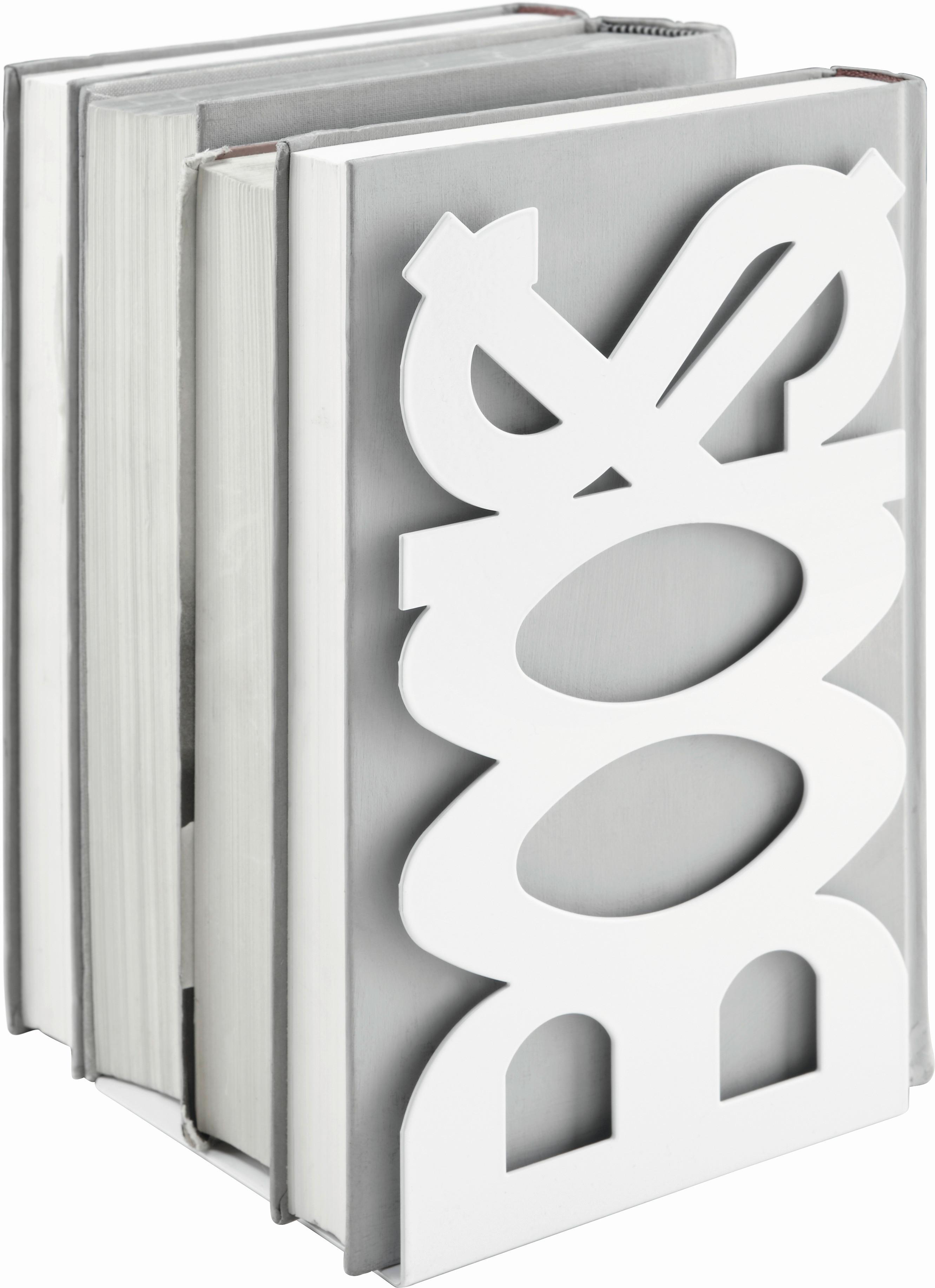 Buchstütze aus Metall - Weiß, Metall (12/21/11cm) - Mömax