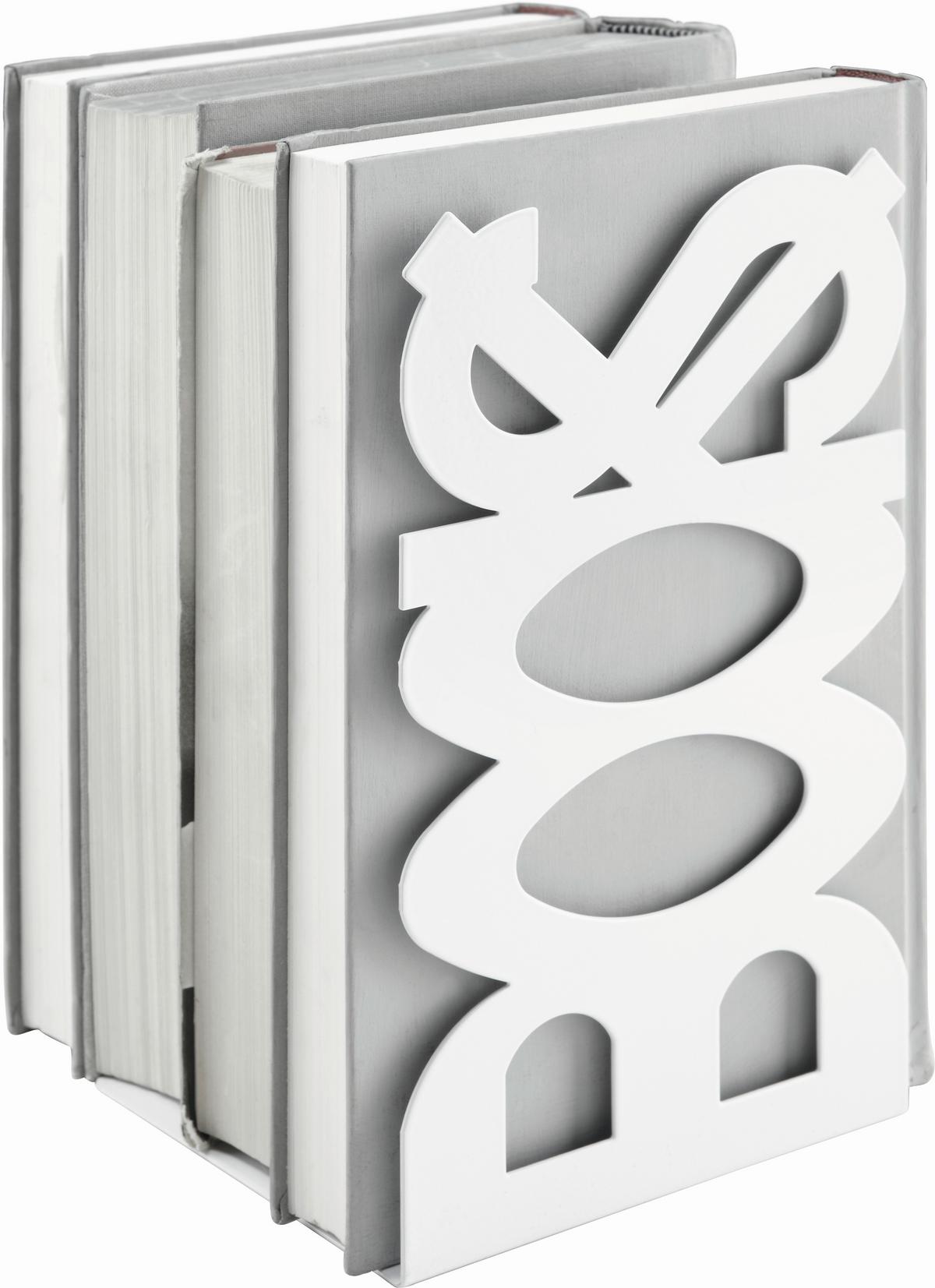 Buchstütze aus Metall - Weiß, Metall (12/21/11cm) - Mömax