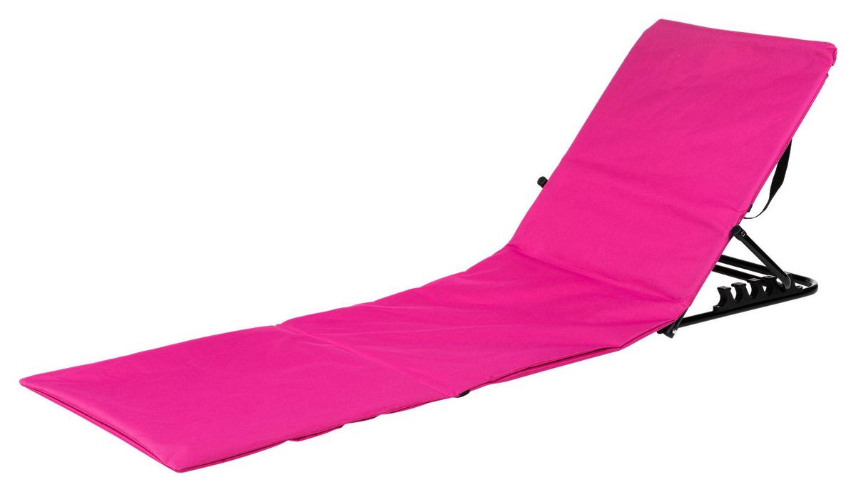 LEŻAK PLAŻOWY LUKE - jaskrawy róż, Basics, tworzywo sztuczne/metal (145/52/47cm)