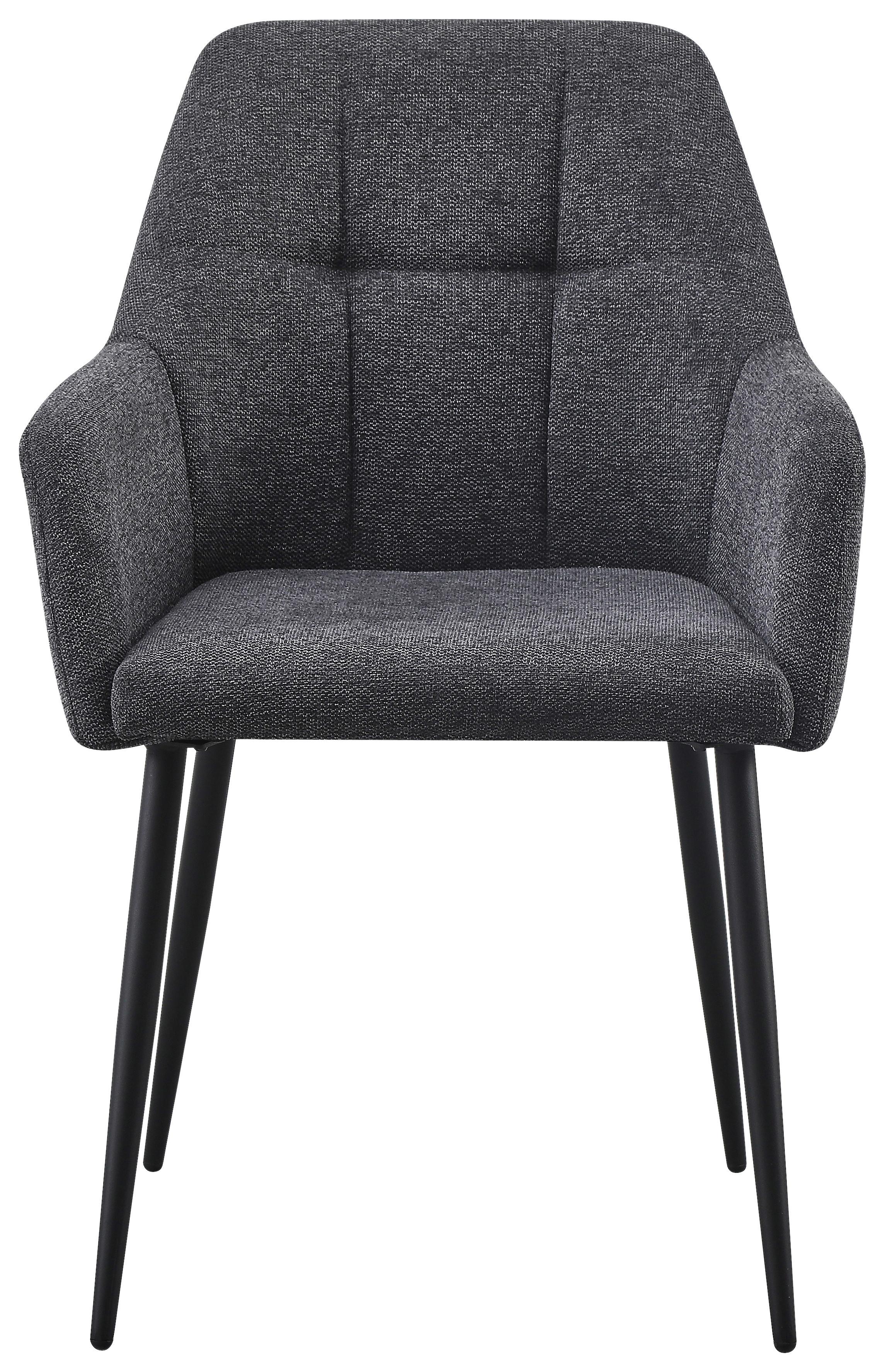 KRZESŁO Z PODŁOKIETNIKAMI MAJA - czarny/szary, Modern, metal/tkanina (58/86/61cm) - Mömax