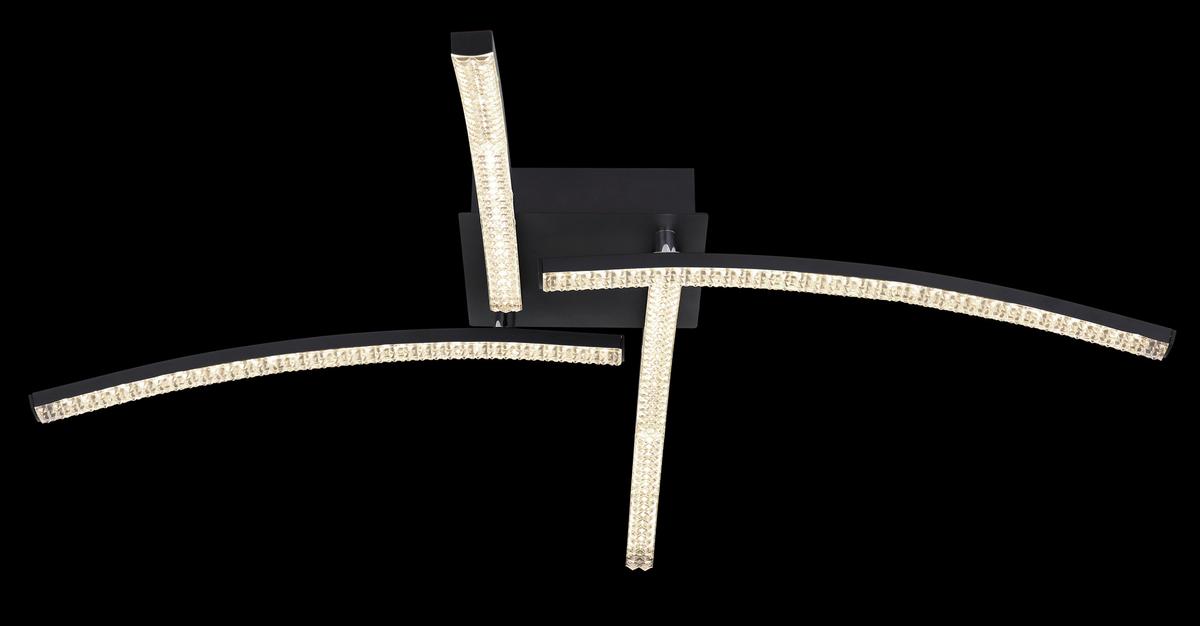 LAMPA SUFITOWA LED ALOIS *SBX* - przejrzysty/czarny, Basics, tworzywo sztuczne/metal (69/69/10,5cm) - Xora