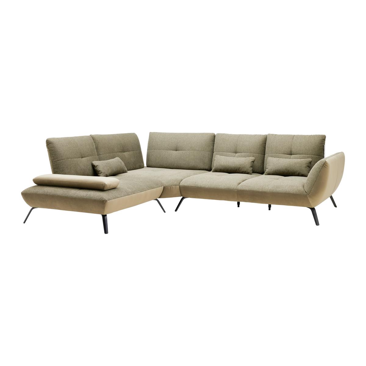 Sedežna Garnitura Trendy, Olivno Zelena - črna/olivno zelena , Moderno, kovina/tekstil (250/310cm) - Premium Living
