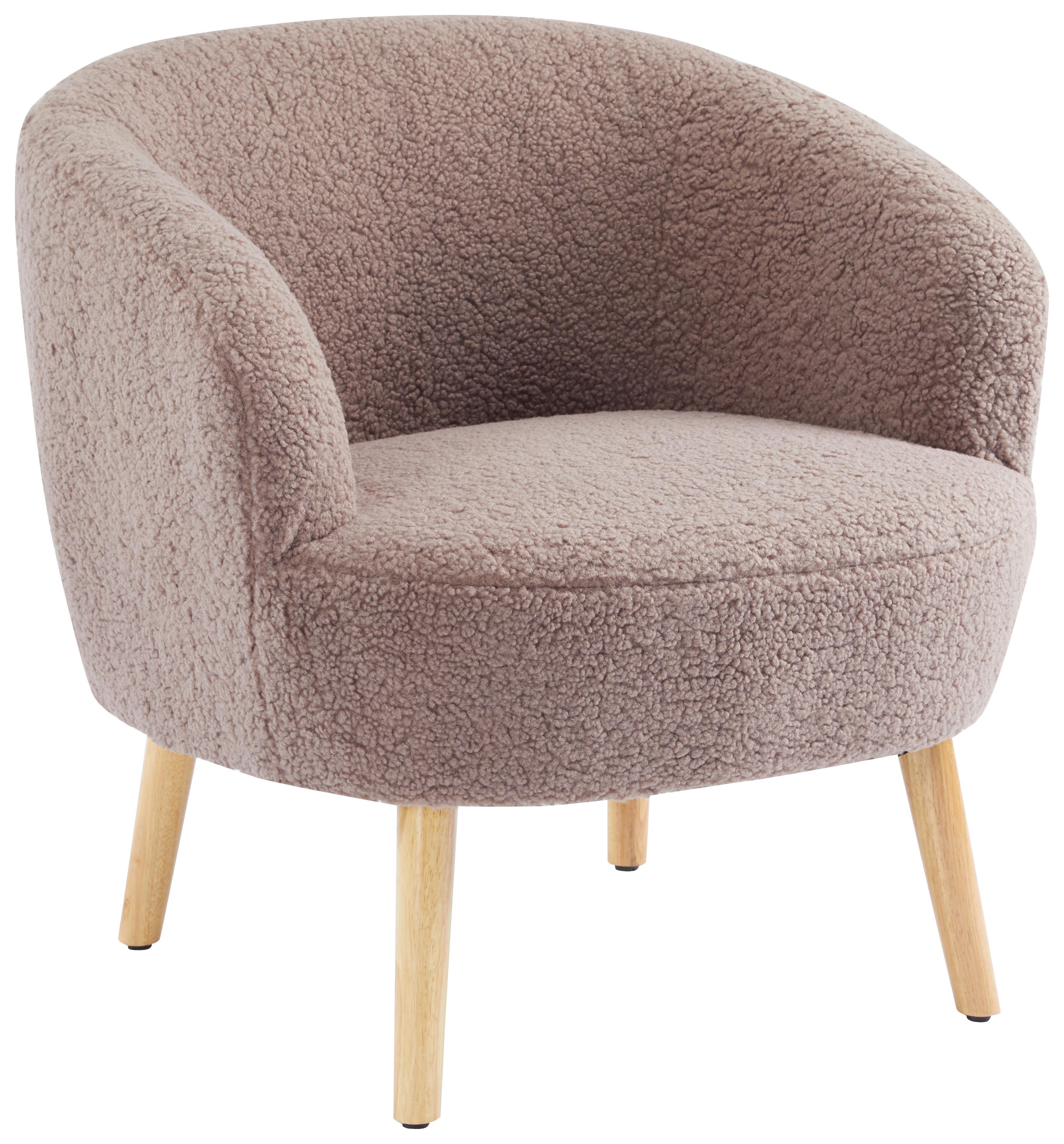 FOTEL KRANJ - écru/taupe, Design, drewno/tkanina (72/71/74cm) - MID.YOU