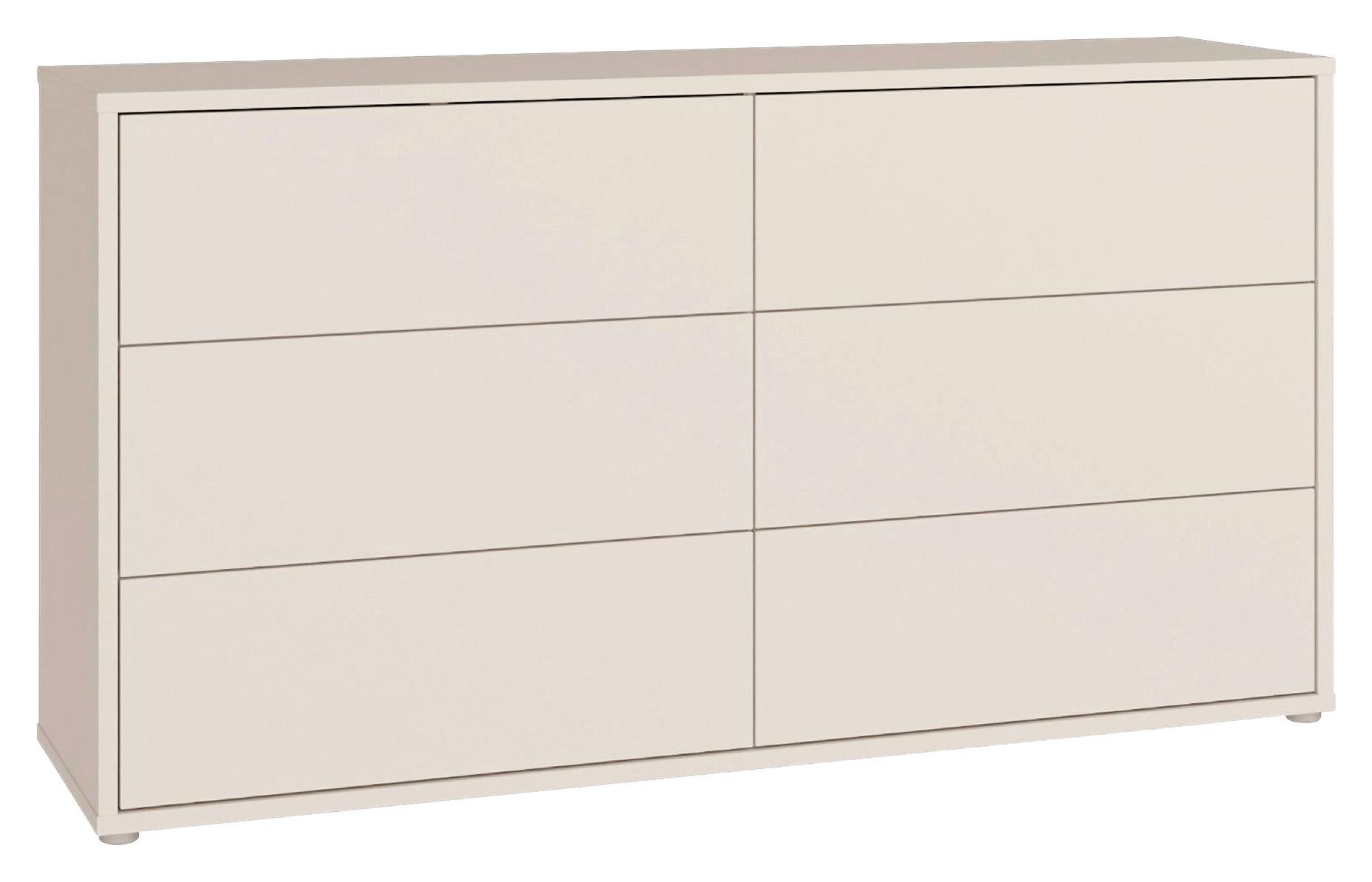 Komoda Alice, Peščena Barva - srebrne barve/peščene barve, Trend, umetna masa/leseni material (155/83/42cm) - Carryhome