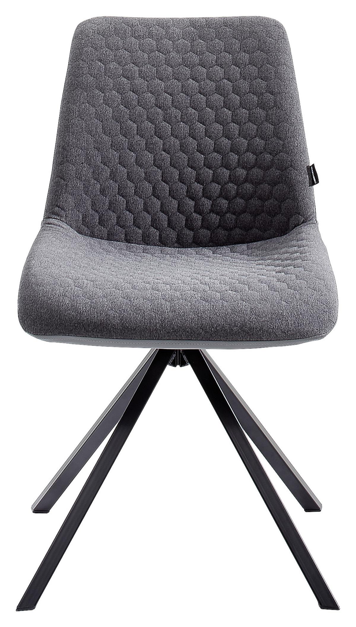 KRZESŁO LAURA - czarny/szary, Design, metal/tkanina (48/87/58cm) - Livetastic