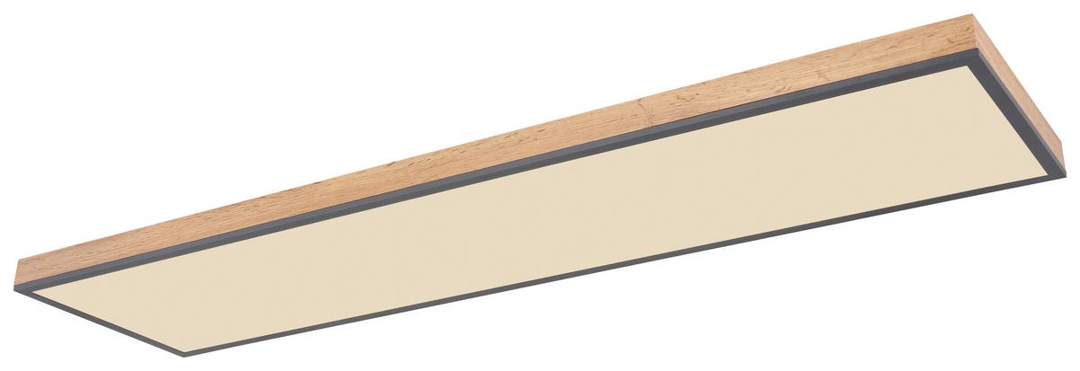 Deckenleuchte in Graphitfarben max. 36 Watt - Opal/Graphitfarben, Basics, Holz/Kunststoff (120/30/7,5cm) - Globo