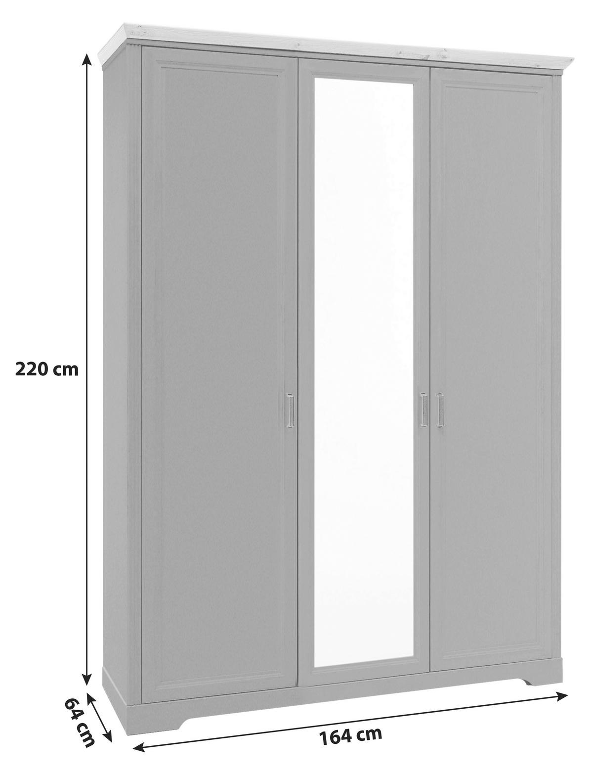 Ormar Sa Klasičnim Vratima Jasmin Ii - boja nikla/grafitno siva, Lajfstajl, metal/pločasti materijal (164/220/64cm) - Zandiara