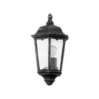 Aussenwandleuchte Navedo Schwarz Silber - Klar/Silberfarben, Basics, Glas/Metall (29cm) - Eglo