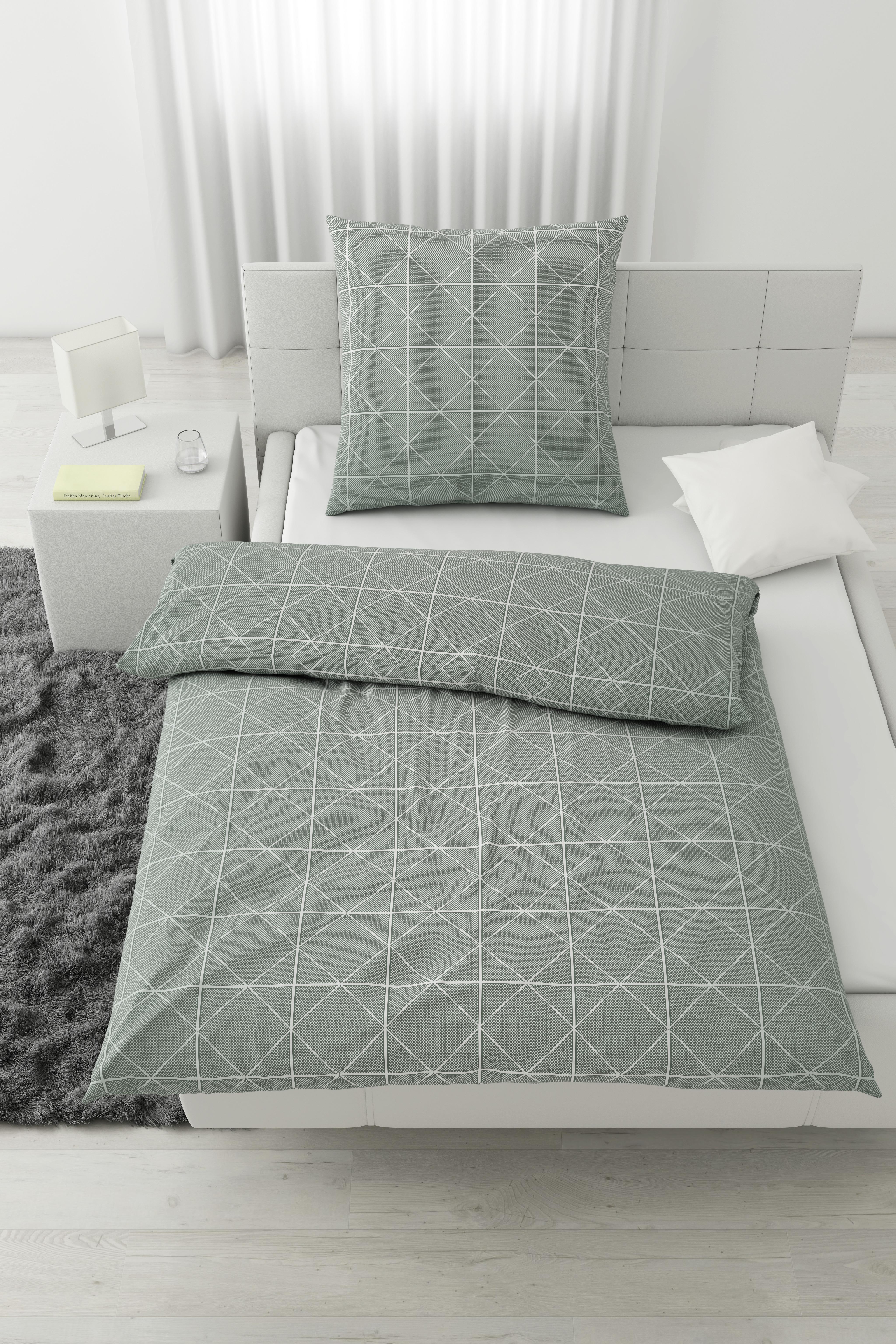 Bettwäsche Björn in Grün ca. 135x200cm - Grün, MODERN, Textil (135/200cm) - Modern Living
