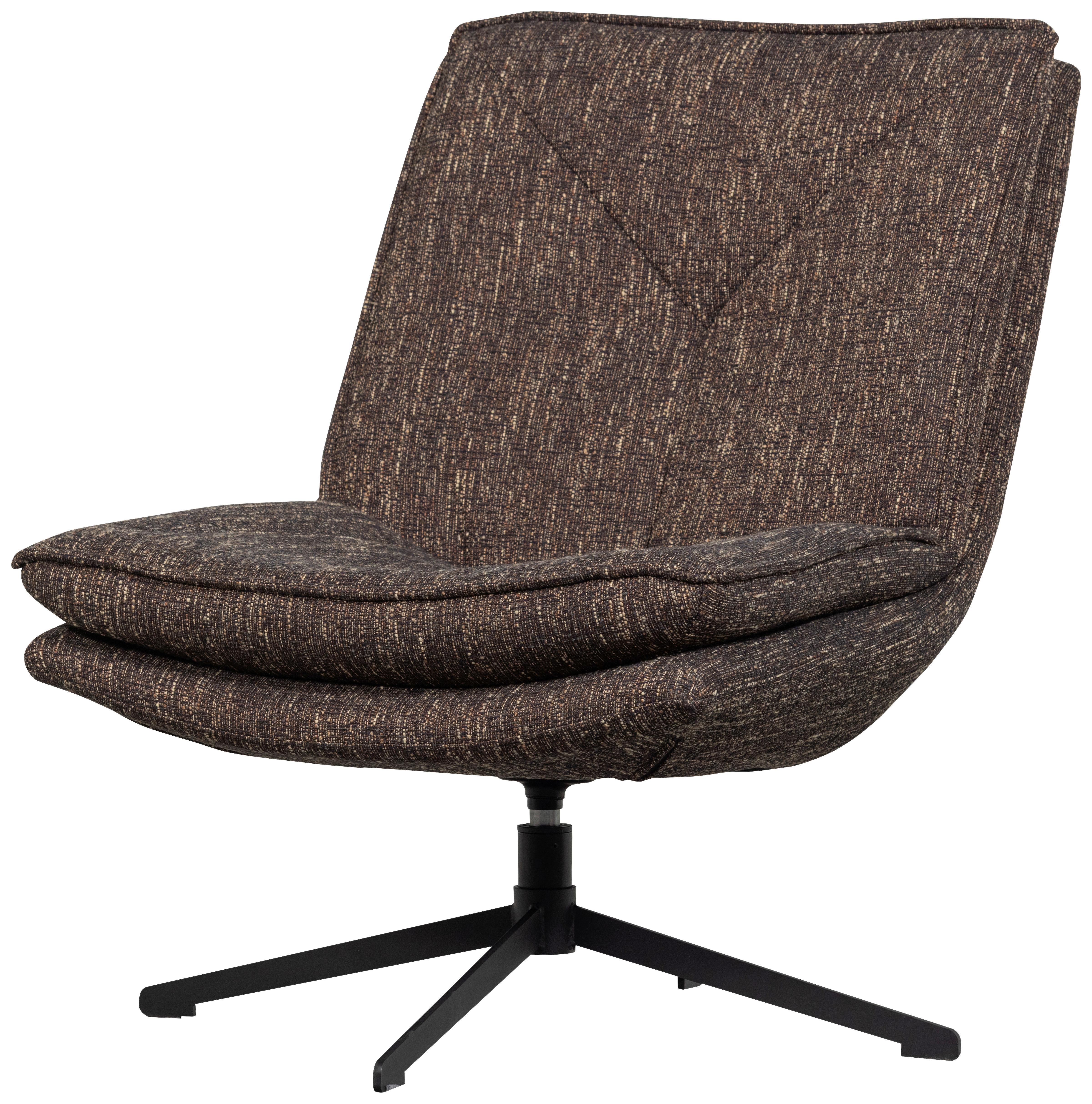 SESSEL Milaro Braun B: 75cm - Schwarz/Braun, Design, Textil/Metall (75/88/94cm) - Livetastic