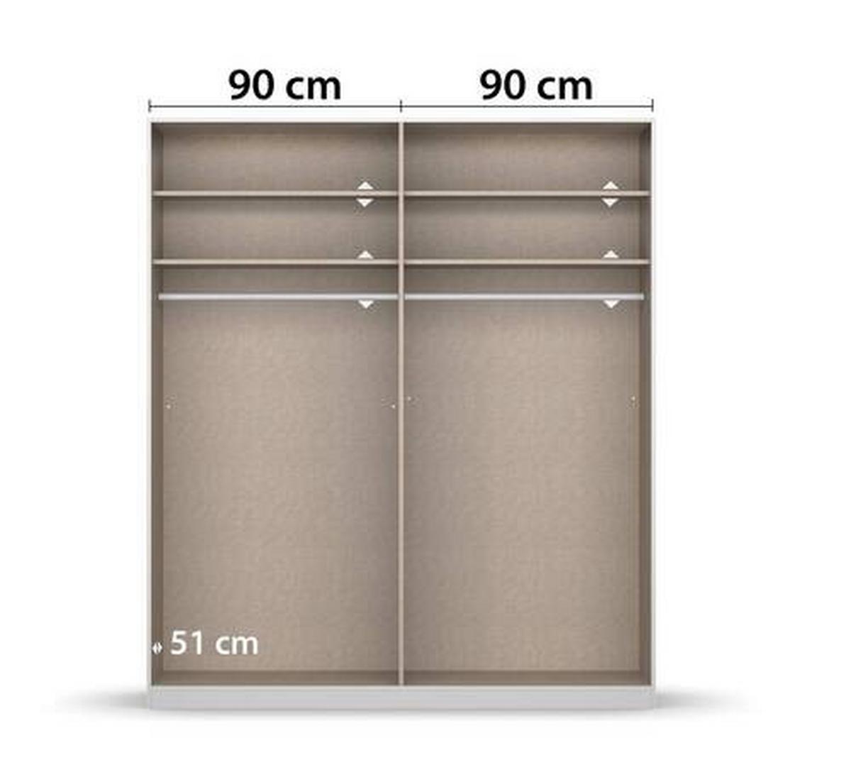 Ormar S Kliznim Vratima Belluno - siva/boje aluminija, Moderno, drvni materijal/metal (181/230/62cm) - Modern Living