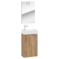 ŁAZIENKA DLA GOŚCI GRIN - kolor dębowy/biały, Basics, materiał drewnopochodny/ceramika (41/60/20cm) - MID.YOU