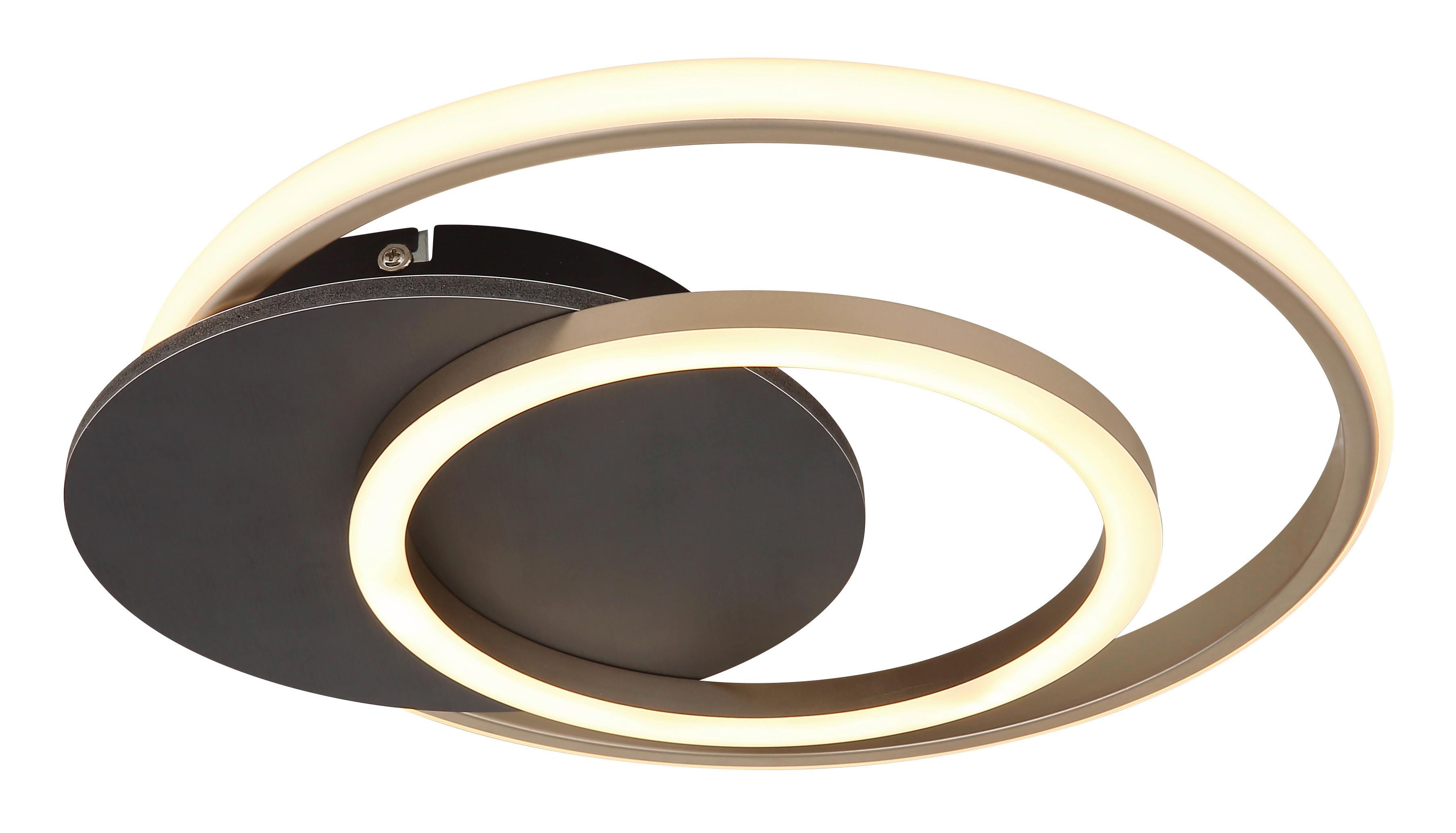 LED-DECKENLEUCHTE 67331G-24 JULIO - Champagner/Opal, Design, Holzwerkstoff/Kunststoff (38/36/6,5cm) - Globo