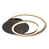 LED-DECKENLEUCHTE 67331G-24 JULIO - Champagner/Opal, Design, Holzwerkstoff/Kunststoff (38/36/6,5cm) - Globo