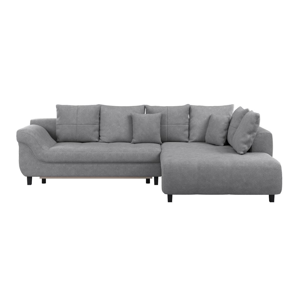 Sedežna Garnitura Mendoza, Siva, Ležišče, Predal - siva/črna, Design, tekstil/les (309/197cm) - Mömax