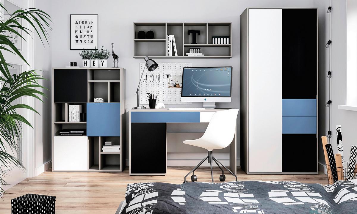 Zidna Polica Laser - siva, Moderno, drvni materijal (124,4/44,2/23cm) - Modern Living