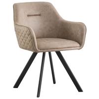 KRZESŁO Z PODŁOKIETNIKAMI MARKO - beżowy/czarny, Design, metal/tkanina (58,5/78,5/60cm) - Hom`in