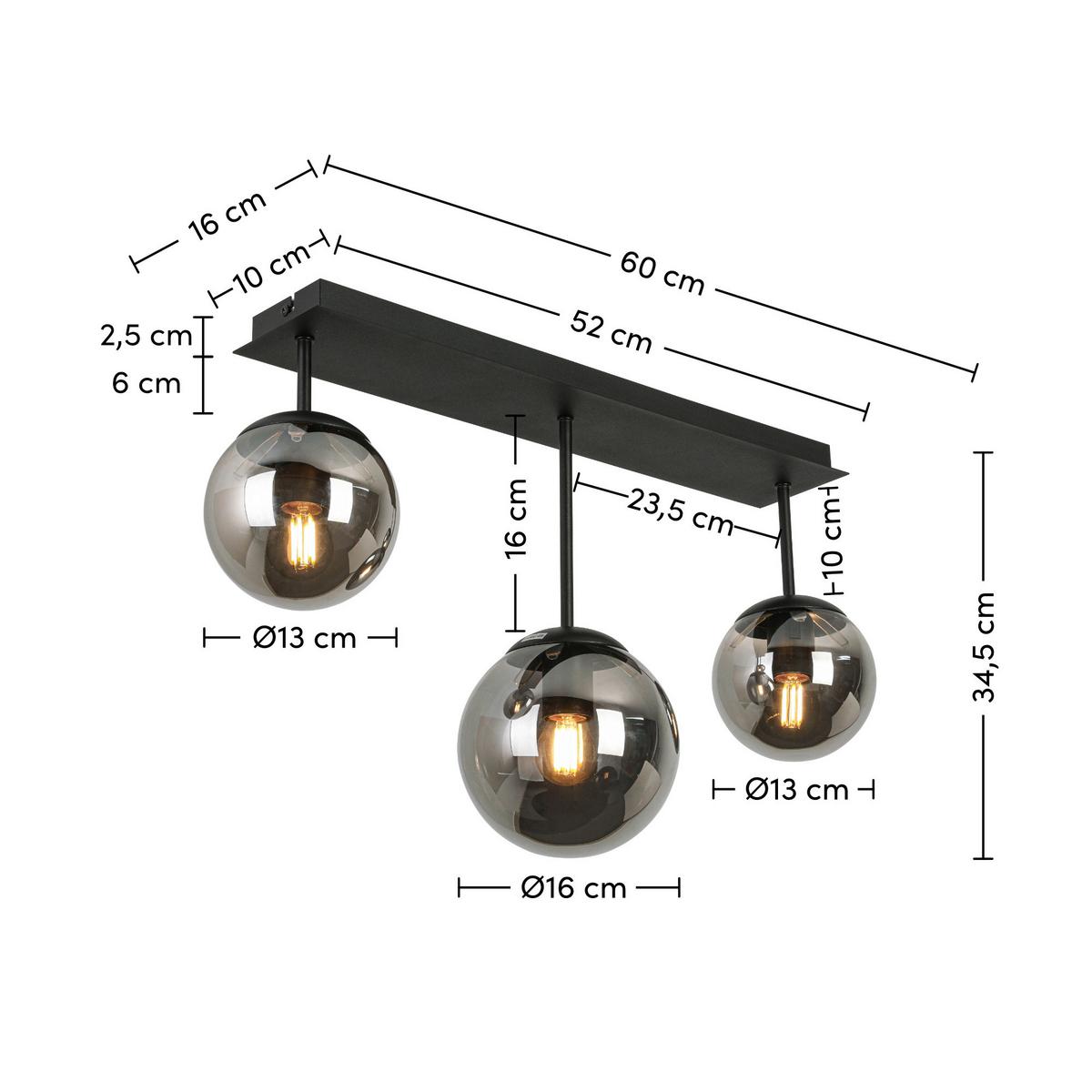LAMPA SUFITOWA VICI - czarny/kolor chromowy, Trend, tworzywo sztuczne/metal (60/16/34,5cm) - Novel