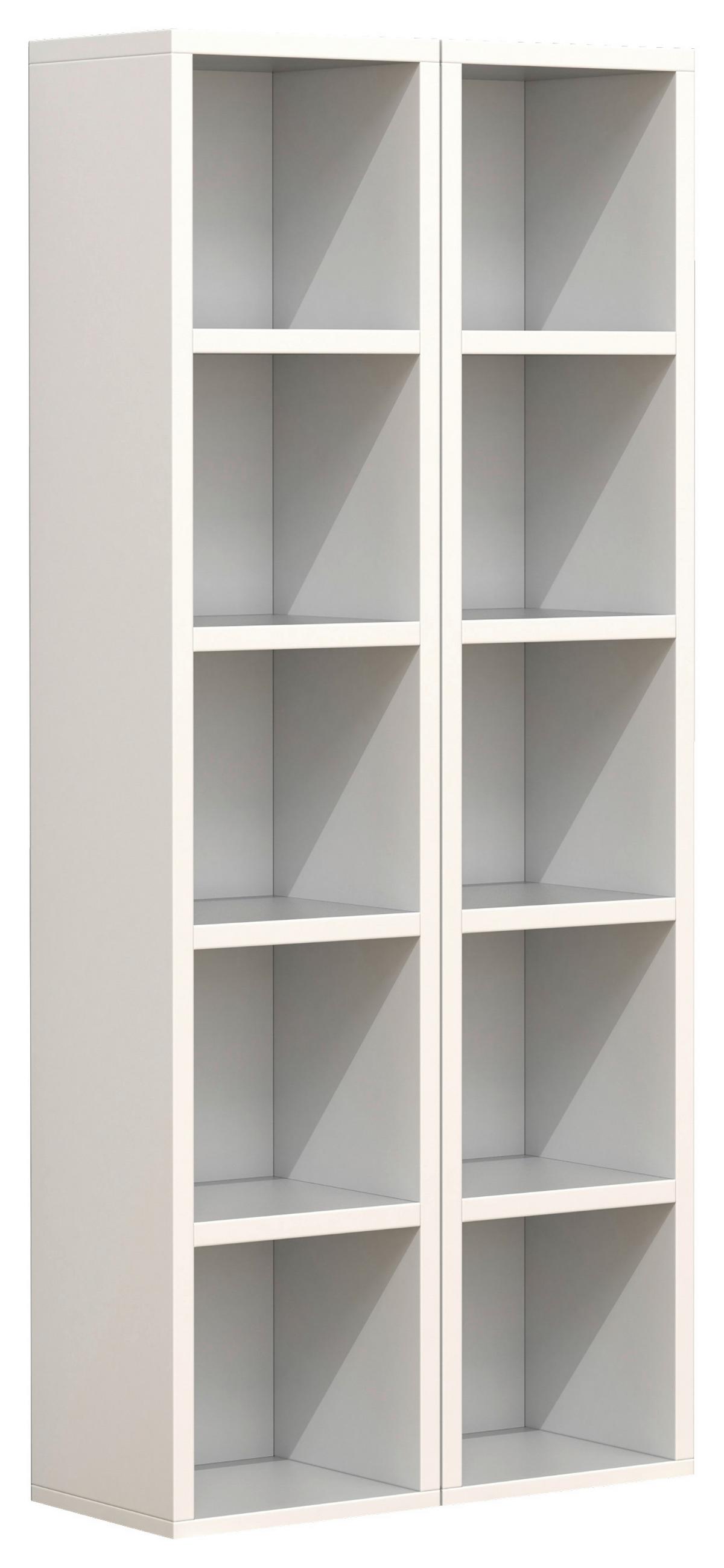 Regal Megosa S, Bela - bela, Design, leseni material (40/94/17cm) - MID.YOU
