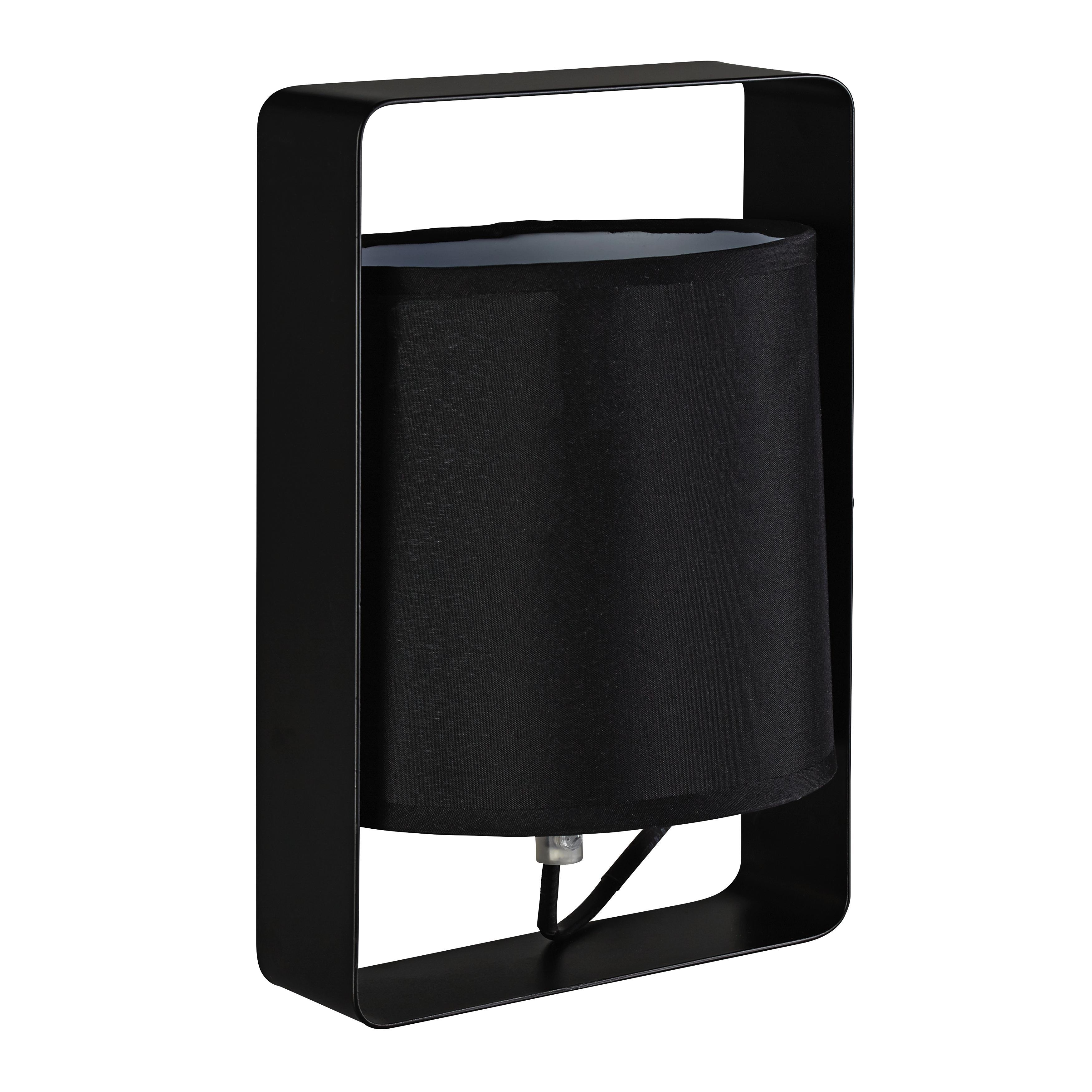 TISCHLEUCHTE max. 40 Watt 'Graham' - Schwarz, MODERN, Textil/Metall (16/15/25cm) - Bessagi Home