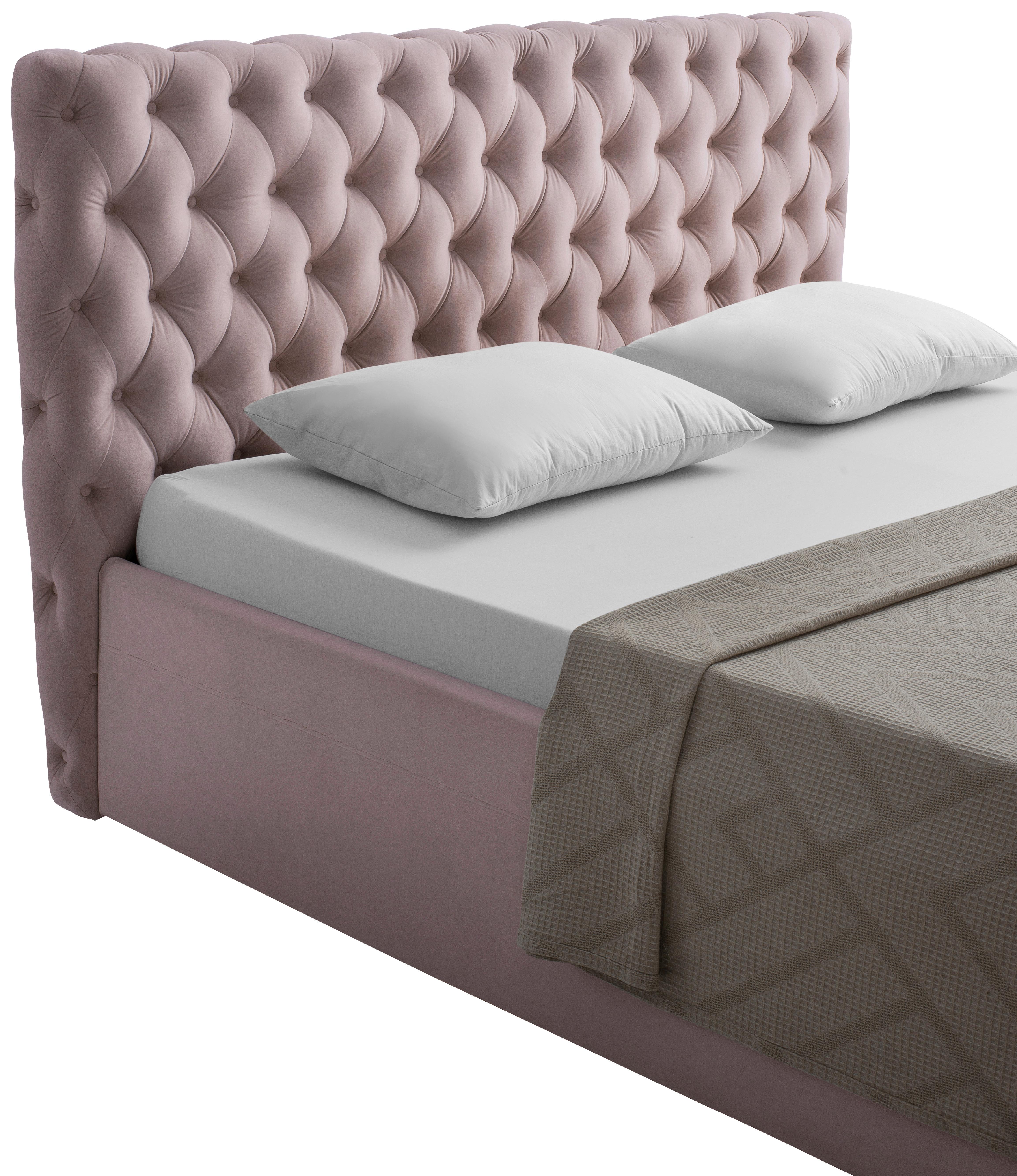 STOPPAD SÄNG KATAR -EXKLUSIV- - svart/syrén, Klassisk, textil (140/200cm) - Mömax