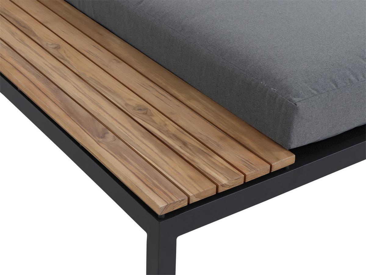 Modul-Loungegarnitur 2-tlg. Grau Teakholz - Anthrazit/Grau, KONVENTIONELL, Holz/Textil - Siena Garden