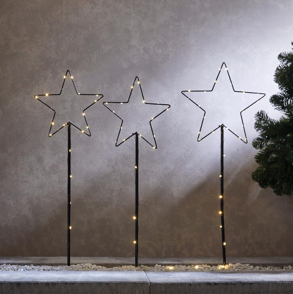 Led-díszlámpa Leonore - fekete, fém (25/75cm) - Premium Living