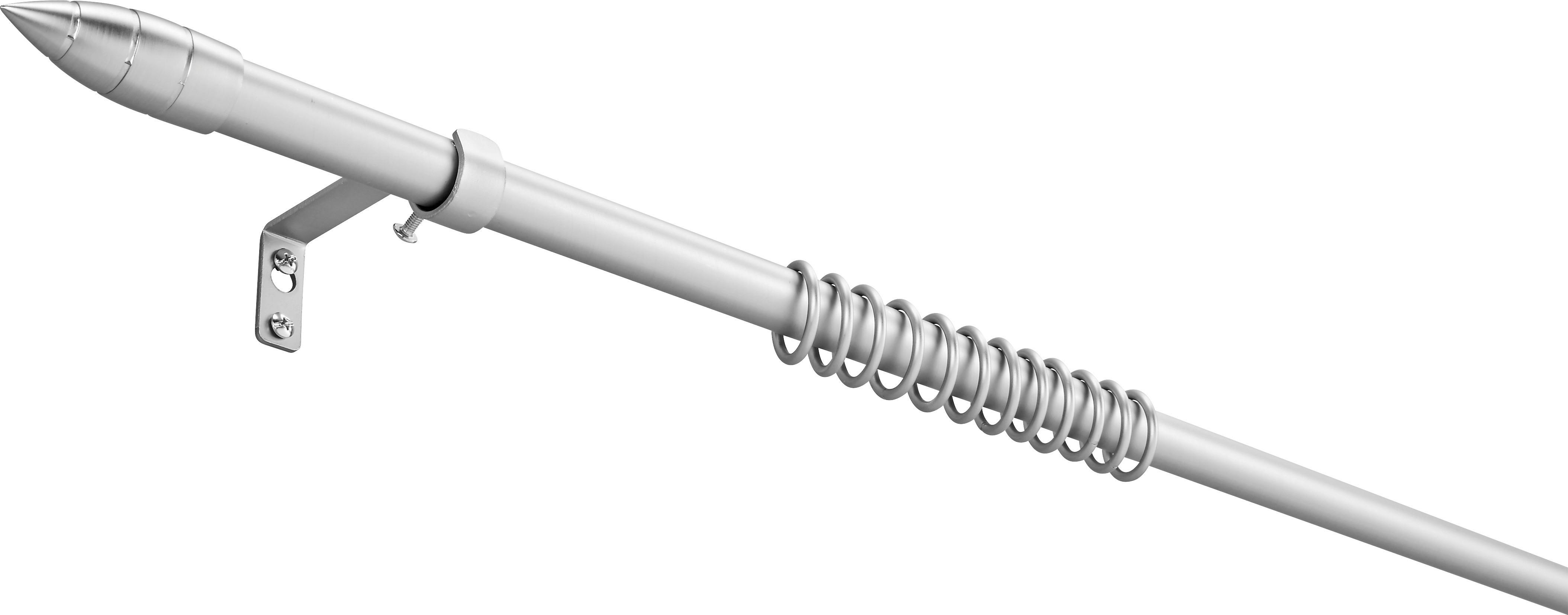 Vorhangstangenset Cardo aus Metall, ca. 160cm - Edelstahlfarben, Metall (160cm) - Premium Living