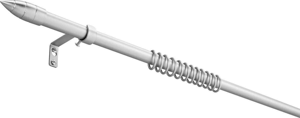 Vorhangstangenset Cardo aus Metall, ca. 160cm - Edelstahlfarben, Metall (160cm) - Premium Living