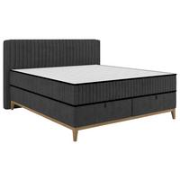 Bett Elena Schwarz ca. 160x200cm - Schwarz, KONVENTIONELL, Holz/Holzwerkstoff (160/200cm) - Sembella