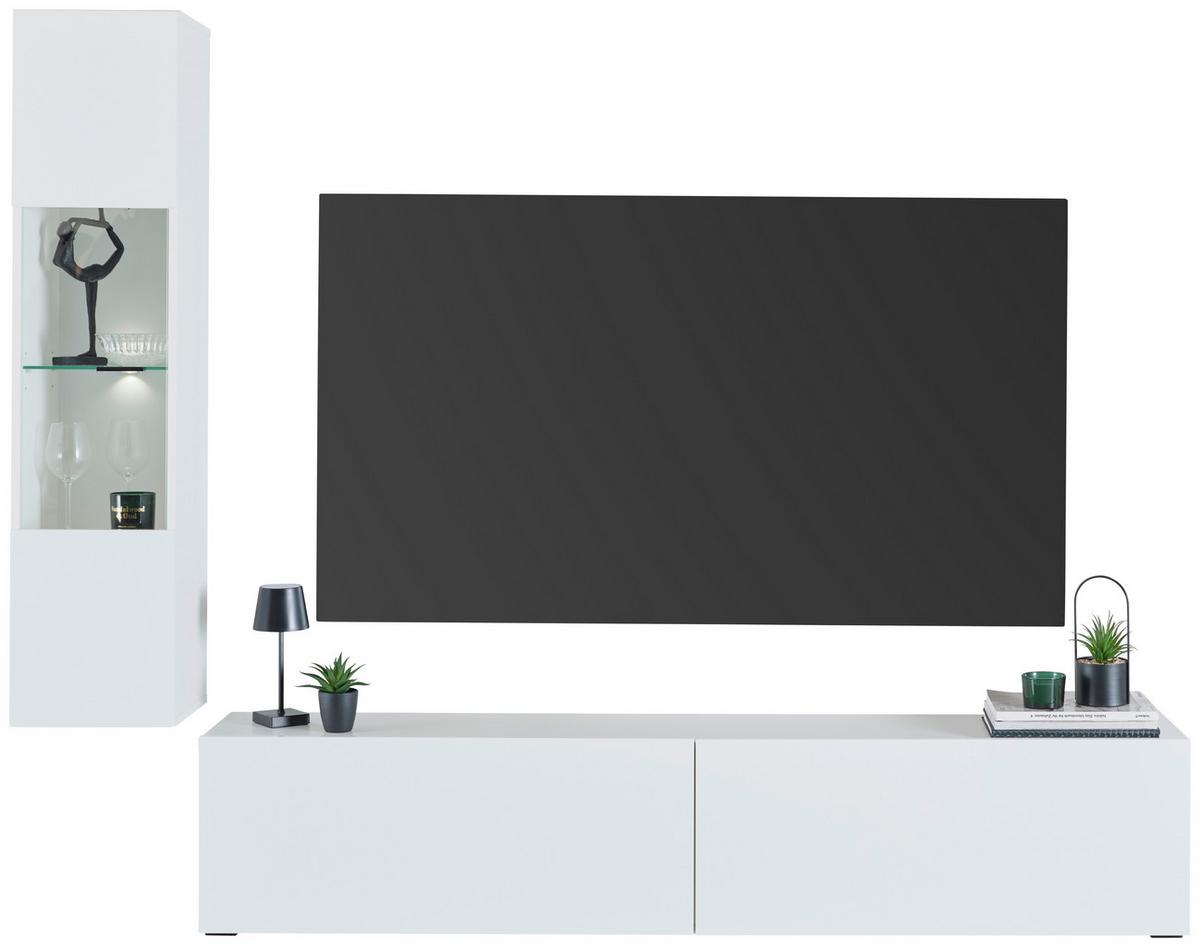 Tv Komoda Otis - bijela visoki sjaj, Moderno, drvni materijal/plastika (180/37/31,6cm) - Modern Living
