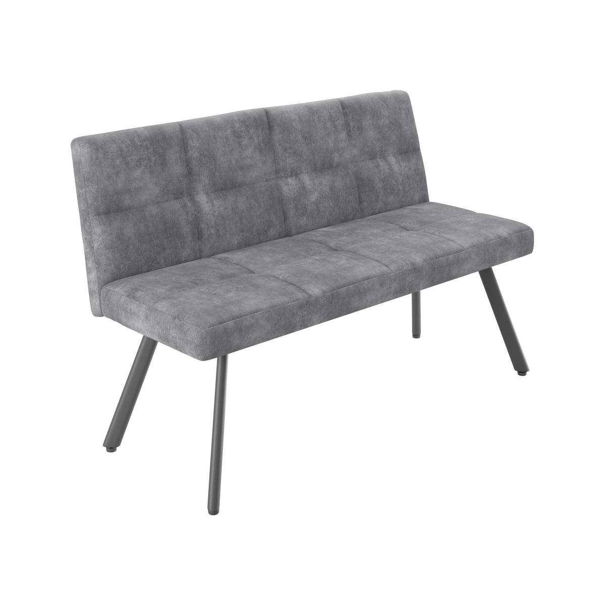 Klop Milos, Siva - siva/črna, Moderno, kovina/tekstil (140/85/60cm)