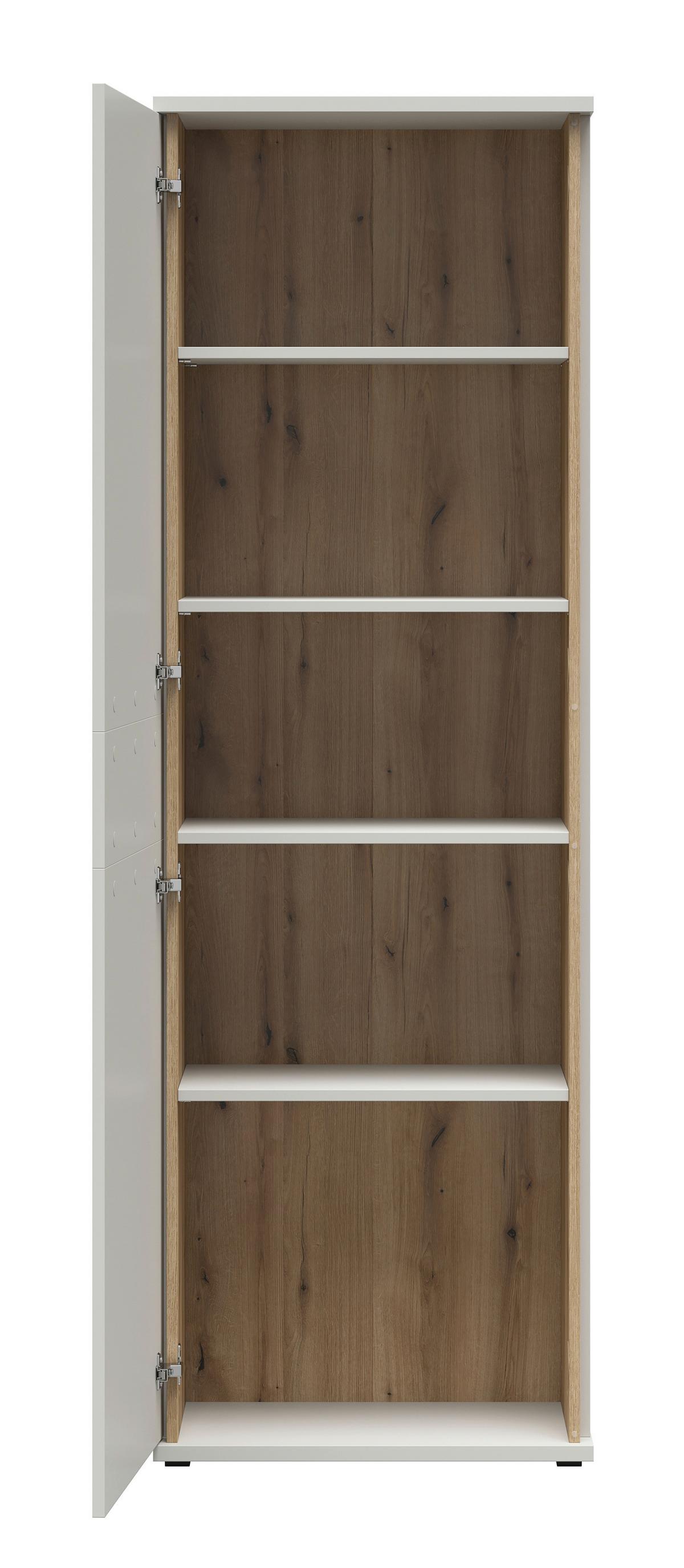 Mehrzweckschrank Antonio Creme/Eichefarben - Eichefarben/Creme, Modern, Holzwerkstoff/Kunststoff (61/190/38cm) - Mömax