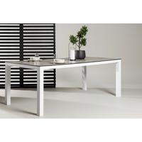 Gartentisch Llama ca. 205x100x75 cm Grau/Weiß - Weiß/Grau, KONVENTIONELL, Kunststoff/Metall (205/100/75cm) - Gardenson