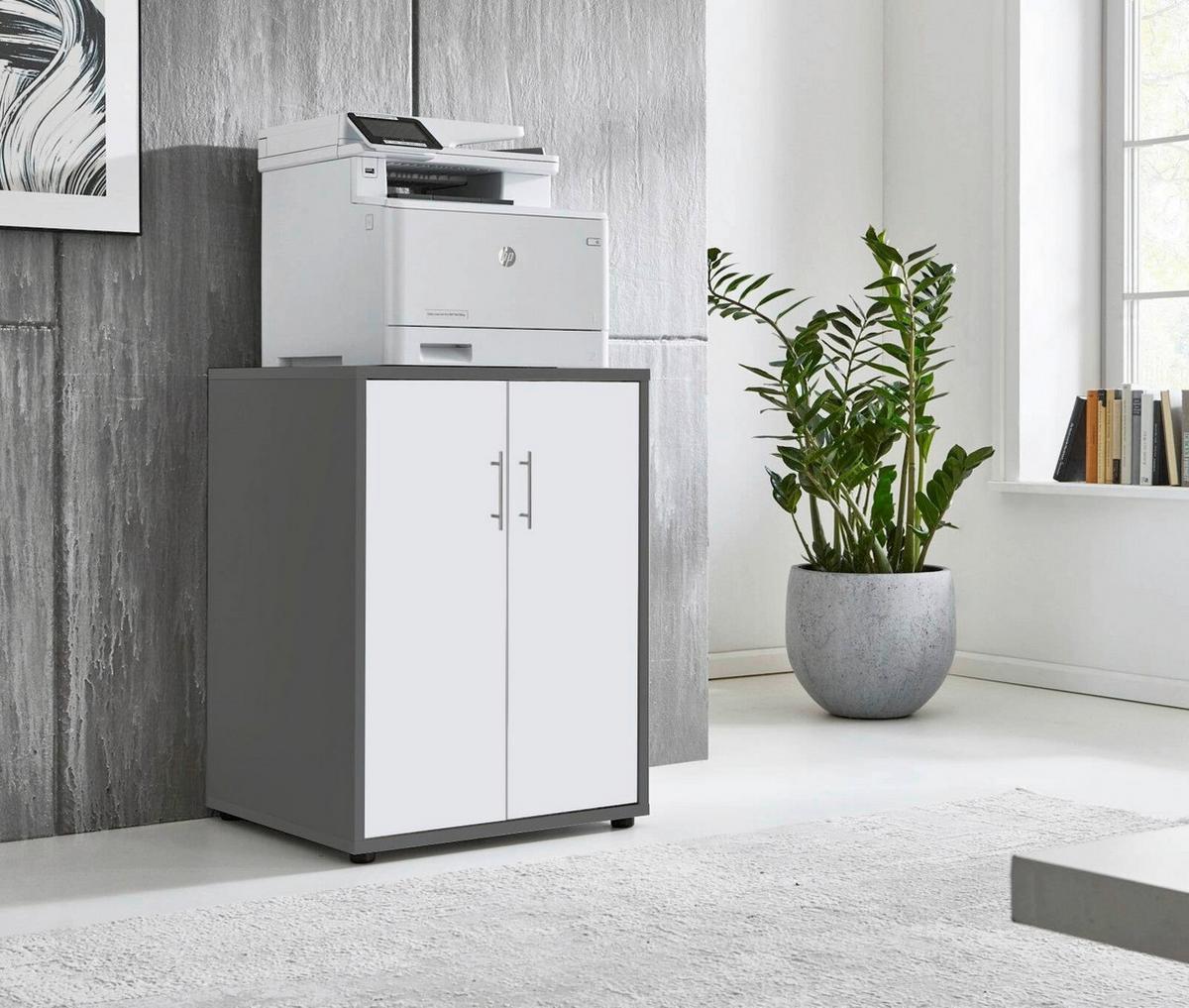 AKTENSCHRANK OFFICE EDITION - Anthrazit/Weiß, MODERN, Holzwerkstoff (54/74/50cm) - MID.YOU